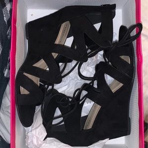 Brand new black wedge heels